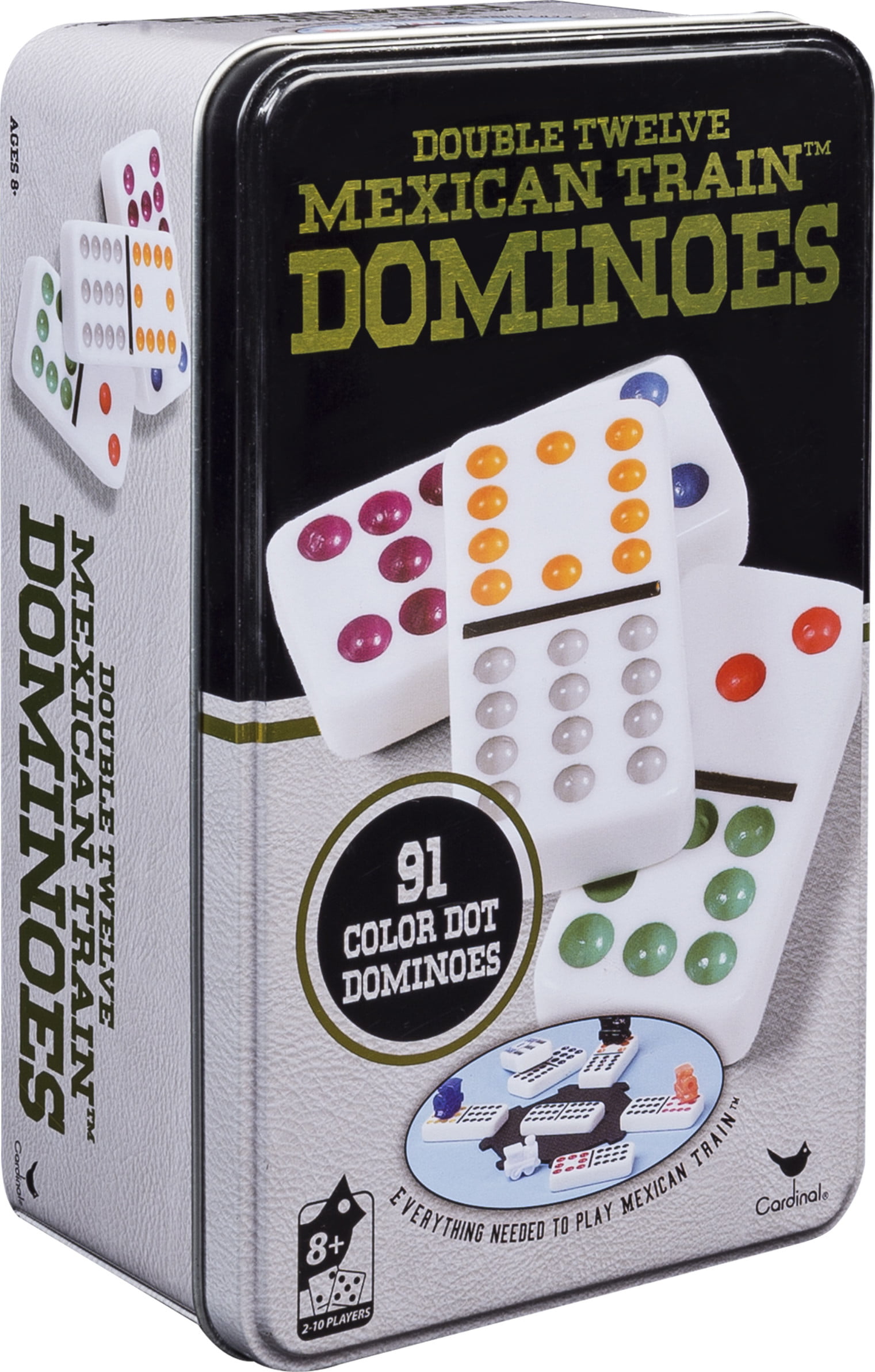 Double 12 Mexican Train Number Dominoes to Go Travel Size with Zip Up Case