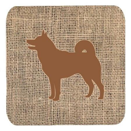 

Shiba Inu Burlap and Brown Foam Coasters Set - 4