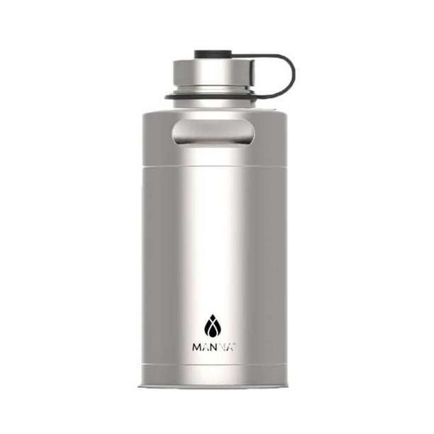Manna 6407290 64 oz Silver Stainless Steel Plain Keg Growler Water