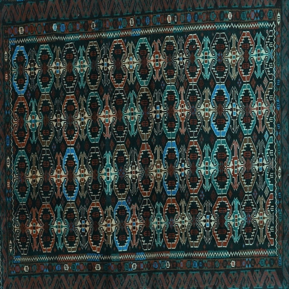 Ahgly Company Indoor Square Persian Light Blue Traditional Area Rugs, 6' Square