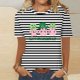 thumbnail image 2 of Camisetas Casuales de Mujer Nueva Moda Impresa Cuello Tripulado Manga Corta, Top Ligero para Diario Y Fiesta, 2 of 4
