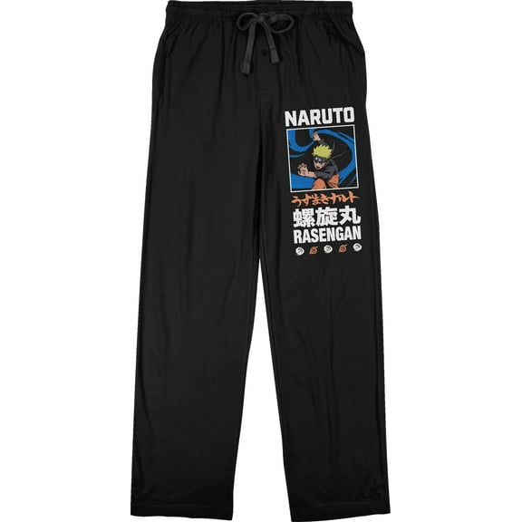 Mens Naruto Shippuden Anime Rasengan Forest Green Sleep Pajama Pants - XL