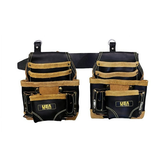 Tool Belt | Leather Tool Rig For Carpenters, Framers, Electricians, Constructors, And Handyman | Adjustable Tool Pouches.