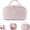 Pink, variant on SPEKSEE Travel Makeup Bag for Women, 2Pcs Puffer Waterproof Cosmetic Organizer, Wide-Open Lay-Flat Cosmetic Bags, Large Capacity Water-Resistant Toiletry Organizer with Compartments