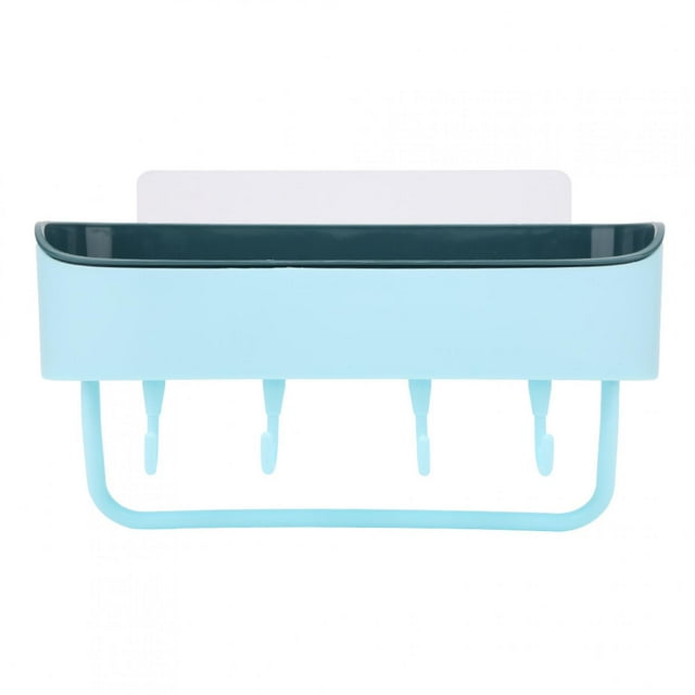 Suministro de baño, estante de champú para baño montado en la pared sin perforaciones, estante de almacenamiento para baño, diseño elevado Jadeshay A