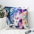 thumbnail image 6 of YFYANG Square Decorative Throw Pillow Case (Without Pillow Insert), Colorful Watercolor Butterfly Bedroom Sofa Car Cushion Cover, 26"x26", 6 of 9