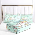 thumbnail image 4 of Juego de cama con edredón de 3 piezas con dibujos animados de Cinnamoroll, color verde, tamaño Twin, 4 of 8