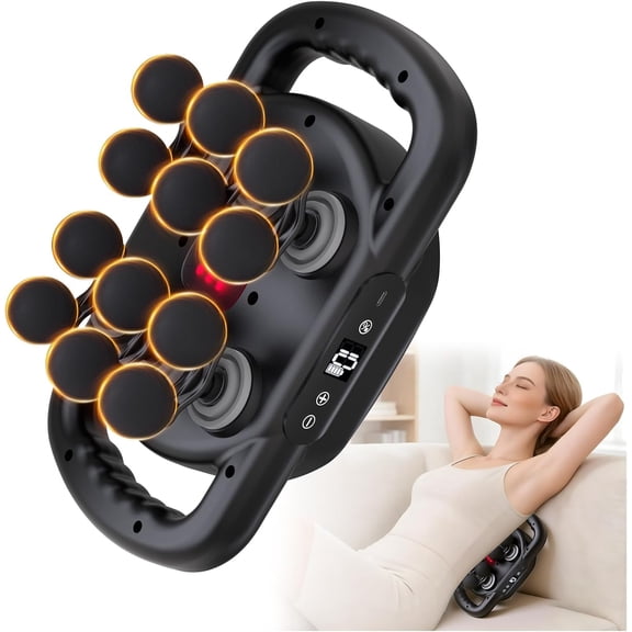 Banral Massage Gun for Pain Relief,12 Head Portable Deep Tissue Massager,9-Speed Electric Massager for Full Body Muscle Pain Relief