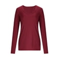 thumbnail image 5 of WXLWZYWL Ribbed Tops for Women Long Sleeve Shirts Casual V Neck Going out Tops Slim Fitted Basic Tees with Thumble Holes 2026, 5 of 6