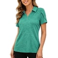 thumbnail image 5 of GUACER Quarter Zip Polo Shirts for Women Short Sleeve Heathered Golf Tennis Tops Casual Activewear Work Blouses, 5 of 7