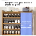 thumbnail image 2 of Zapateros Independiente De 6 Niveles, Organizador De Zapatos De Bambú, Estante para zapatos con cortina, para Sala de Estar, Dormitorio, Recibidor, Vestíbulo y Pasillo, 2 of 4