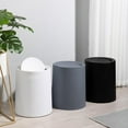 thumbnail image 3 of QIUYI Small Trash Can with Swing Lid Round Garbage Can for Kitchen, Bedroom, Home Office, Craft Room, Dorm Room, Powder Room, Bathroom Trash Bin (Black (2.1 Gal)), 3 of 7