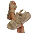 thumbnail image 3 of EKVAHL Women's Orthopedic Platform Sandals, Double Strap Backstrap Walking Shoes, Arch Support Cushioned Summer Outdoor Slides Brown, 3 of 5