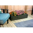 thumbnail image 2 of Trough Planter with Drainage Holes – 38″ Weatherproof Resin Planter – Bronze Color, 2 of 4