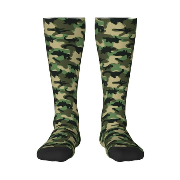 Naloa Camouflage Dinosaur Thigh High Socks Extra Long Stretchy Sock Women Over Knee High Opaque Stocking Daily Wear