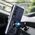 thumbnail image 3 of FIEWESEY for Samsung Galaxy Z Fold 4 5G Case,Shockproof with 360 Degree Ring Stand & Slide Lens Cover & Support Magnetic Car Mount for Samsung Galaxy Z Fold 4 5G 2022 (Blue), 3 of 8