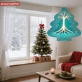 thumbnail image 3 of Stylized Metal Hanging Christmas Tree Wind Spinner - Geometric Pattern Design with Glowing Trunk & Roots for Garden Decor, 3 of 7