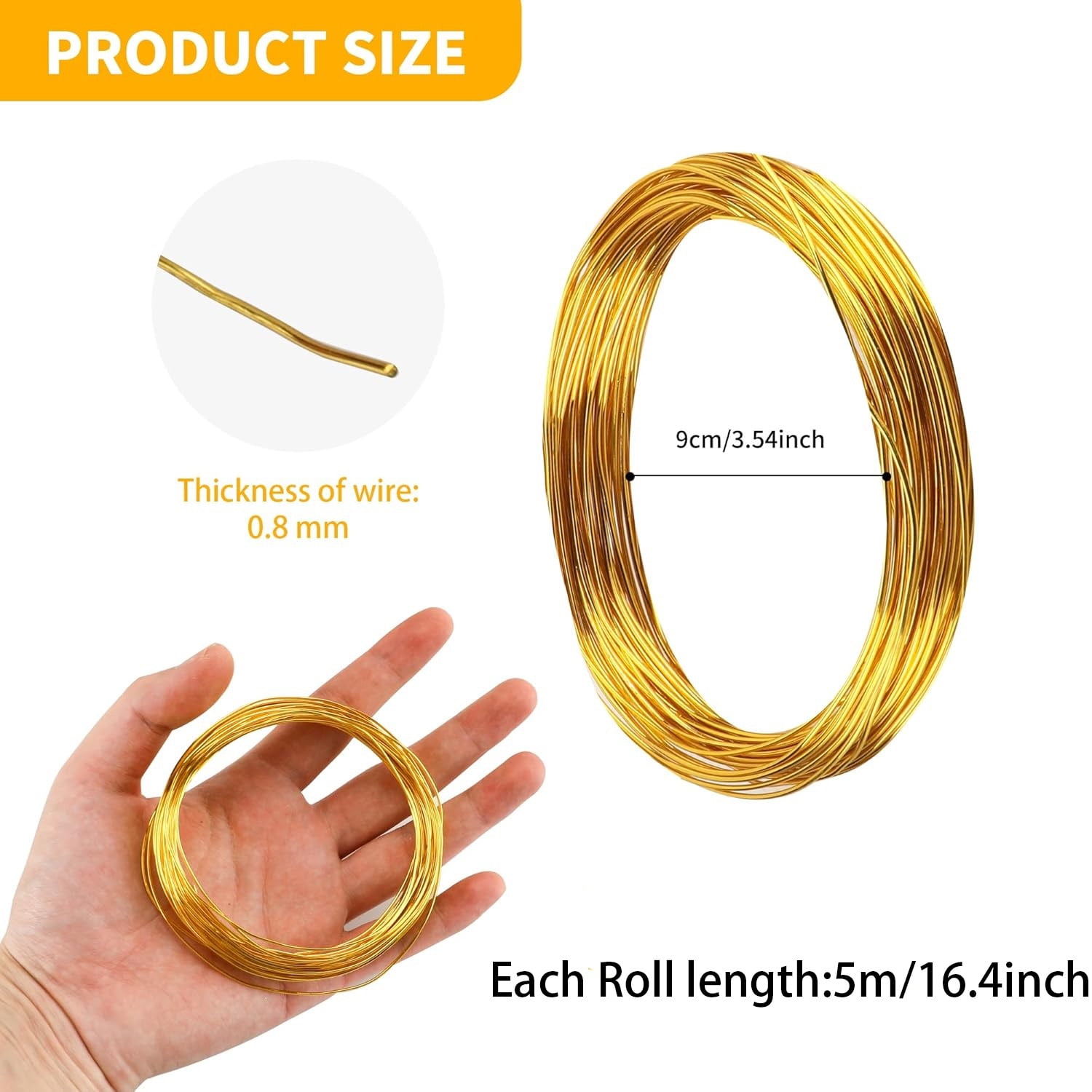 26 Rolls Colored Aluminum Craft Wire for Jewelry Making,0.8 mm Metal Artistic Jewelry Beading Wire,Aluminum Arts Crafts Wire for Bracelets, Rings, Earrings, Wire Wrapping, Each Roll 16 Feet,26 Colors