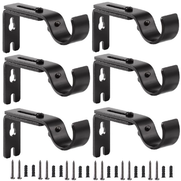 Soportes para barra de cortina Creatyi ajustables, plancha de 1 pulgada, paquete de 6