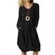 thumbnail image 2 of Vestido De Manga Larga Vestido Suelto De Mujer Vestido De Otoño De Color Puro Vestido De Mujer Frente Plisado Manga Larga Cuello Redondo Color Puro Casual Vestido Suelto Con ANGGREK Otros, 2 of 6