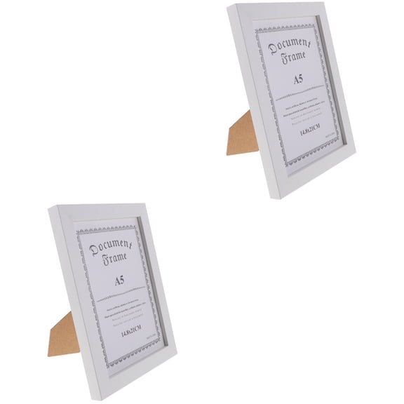 LABRIMP White Wooden Diploma Frame, Business License Holder, Easy to Use, 2Pcs