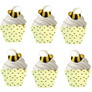Bumble Bee Cupcake Toppers Baby Bumble Bee Corsage Figurines Baby Show – C  T B