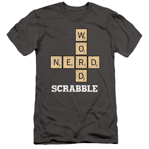 Scrabble Word Nerd S/S Adult 30/1 T-Shirt Charcoal
