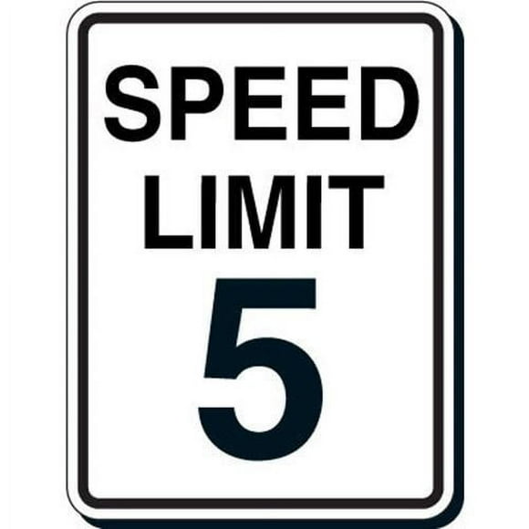 Size: 16" x 12" - 5 MPH Speed Limit Metal Sign