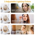 thumbnail image 4 of Moclever Large Vanity Mirror with LED Lights, 19in Lighted Makeup Mirror with 3 Lighting Colors Dimmable Brightness Touch Control 360° Rotation Gift for Women, White, 4 of 10