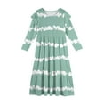 thumbnail image 5 of Abcomgle Maxi Dresses for Girls 10-12 Casual A-Line Ruffle Long Sleeve Girls Long Dresses Striped Colorbolck Crew Neck Sundresses Flowy Tiered Dresses with Pockets,Mint Green, 5 of 5