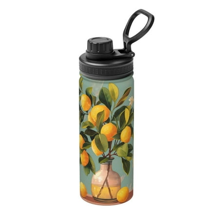 

Hirioo Retro Warm Lemon Flower for 18oz Sports Insulated Kettle for Gym Hiking Camping Running Mountain Bike Outdoor Sports