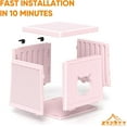 thumbnail image 4 of Plastic Cat House for Indoor Use, Weatherproof Outdoor Cat House for Feral Cats, Unique Cat Shelter for Small Pet, Spacious, Easy to Assemble, Peach Pink, 4 of 12