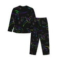 thumbnail image 2 of Goofa Dinosaur Printed Women’s 2 Piece Pajama Set Super,Pajamas Women's Long Sleeve Sleepwear Soft Button Down Loungewear Pjs Lounge Set Nightwear-Medium, 2 of 9