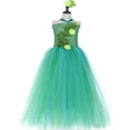 thumbnail image 2 of Vestido de tutú de Hada de jardín verde, flores, hojas, hadas, tema de jungla, vestido de desfile, vestido de fiesta de cumpleaños para niñas, disfraz de Halloween, 2 of 5