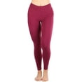 thumbnail image 4 of ToBeInStyle Women's Medium Weight Classic Breathable Cotton Legging - Burgundy - 3X-Large, 4 of 5