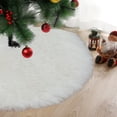 thumbnail image 6 of AuroraX Stylish White Faux Fur Christmas Tree Skirt Soft Plush Xmas Tree Mat Base Cover 21" for Artificial Trees, 6 of 6