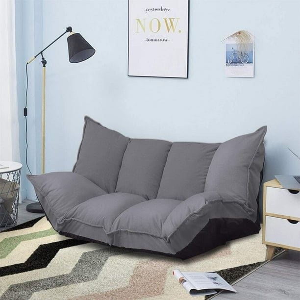 Lazy Sofa Futons Sets Folding Sofa Bed Adjustable Sofa Tv Floor Couch Dark Grey Walmart Com Walmart Com