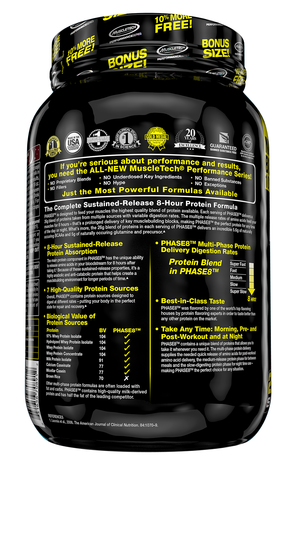 Phase8 Whey Protein Powder, Sustained Release 8-Hour Protein Shake, Milk Chocolate, 22 Servings (2.0lbs) - image 3 of 4