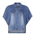 thumbnail image 4 of LovelyWholesale Women's Buttons Design Side Split Denim Jacket, 4 of 4