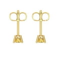 thumbnail image 4 of 0.2 Ct Round Cut Studs Yellow Crystal 14K Yellow Solid Gold Everyday Dainty Earrings Push Back, 4 of 7