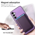 thumbnail image 3 of Allytech 2 in 1 Detachable Wallet Case for Samsung Galaxy A25 5G, [Thin & Light] [Compatible with MagSafe] Luxury PU Leather Card Holder Soft Bumper Shockproof Anti-Scratch Magnetic Case, Purple, 3 of 11