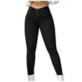 thumbnail image 2 of Dgankt Women’s Work Pants Women'S Spring/Summer Mid-Waist Pocket Overalls Casual Skinny Pants, 2 of 7