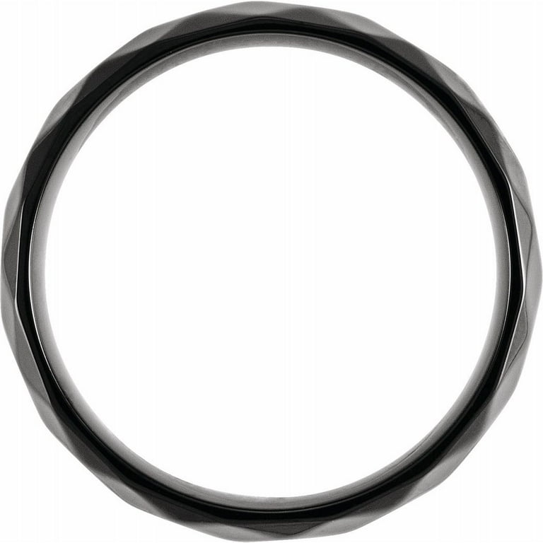 Black PVD Titanium 6 mm Faceted Band Black PVD Titanium 6 mm Faceted Band