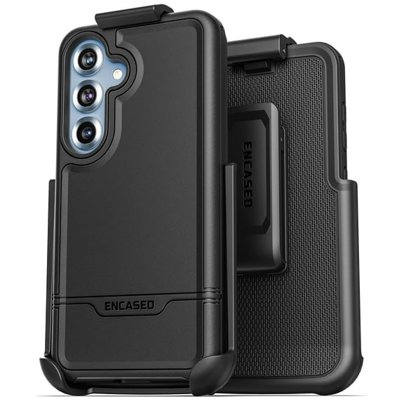Encased Rebel Designed for Samsung Galaxy S25 Belt Clip Case (Compatible with MagSafe) Protective Phone Case with Holster (Black)