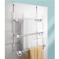 iDesign, York Over the Door 3 Bar Towel Rack, White/Chrome