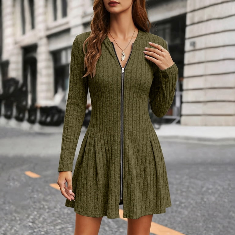 casual dress sweaters Sweater for Women V Neck Long Sleeve Rib Knit Loose Fit Sexy Mini Fall Winter Dresses Pullover (Black, M) at Amazon Women's Clothing store Autumn Winter Long Sleeve Turtleneck Solid Color Casual Sweater Dress Long Sleeve Dress for Women Winter Season Casual Sweater Dresses | Ann