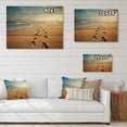 thumbnail image 4 of Designart "Footprints In Beach Photo V" Nautical & Beach Print on Natural Pine Wood, 4 of 5