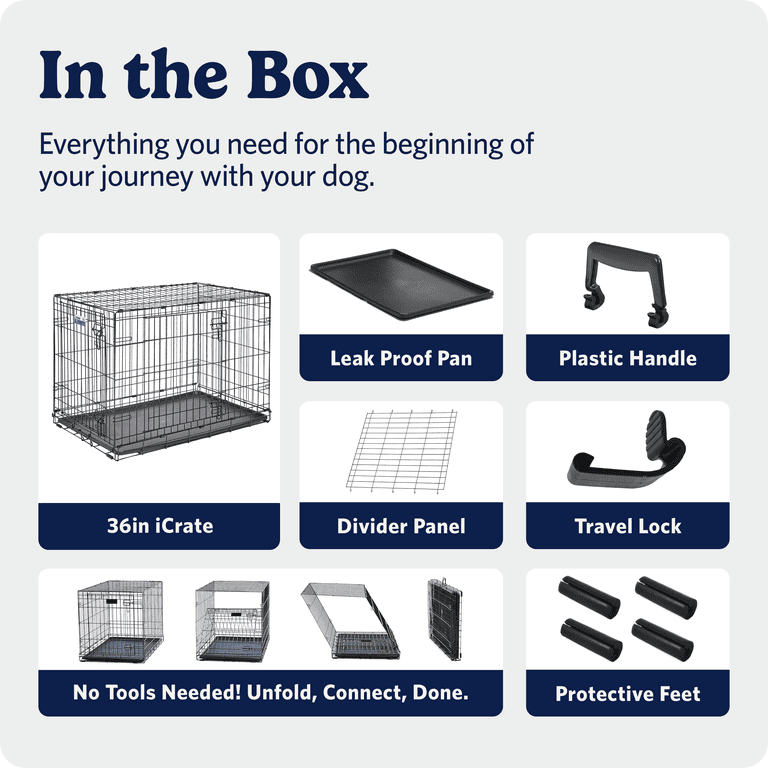MidWest Homes for Pets 36-Inch Two-Door iCrate Folding Dog Crate