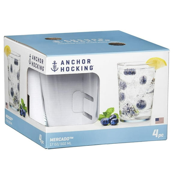 Anchor Hocking 4pc-17 oz Mercado Drinkware Set, 4pc-17 oz Mercado Drink Set