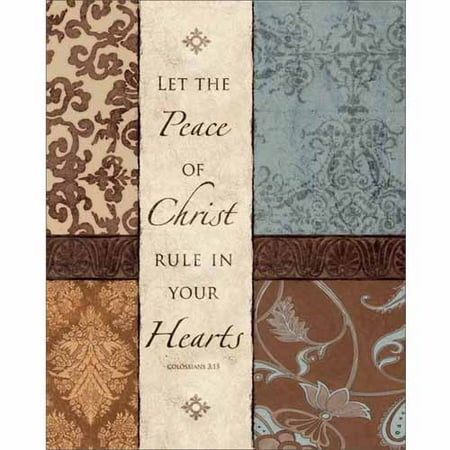 - Peace Of Christ Colossians Abstract Panel Pattern Religious Painting Brown & Blue Canvas Art by Pied Piper Creative